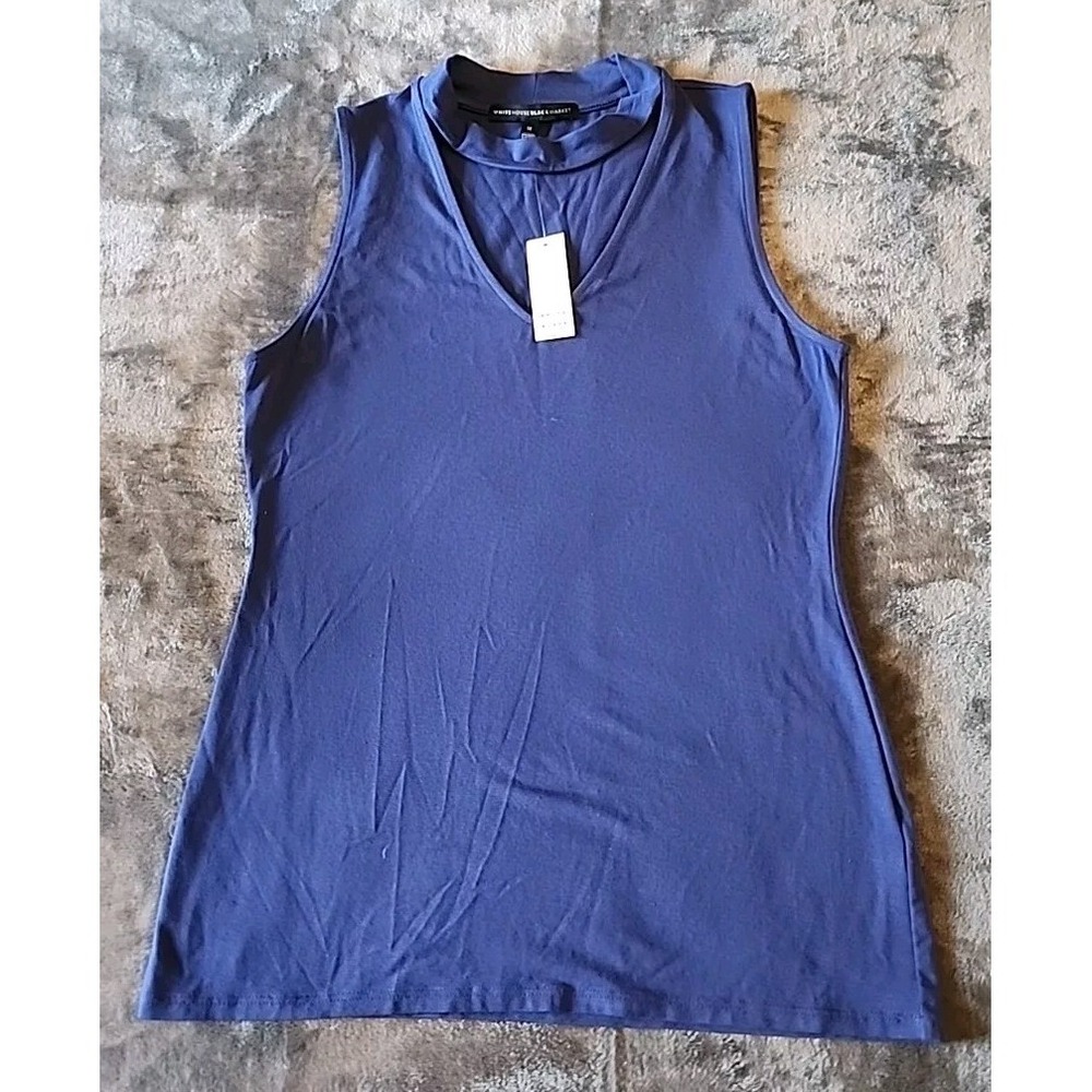 White House Black Market Womens‎ Blue Halter Neck Top Tank Size M